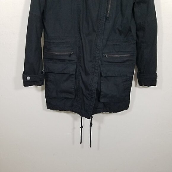 Vince Zip Up Hooded Jacket Black Size S - Picture 2 of 7